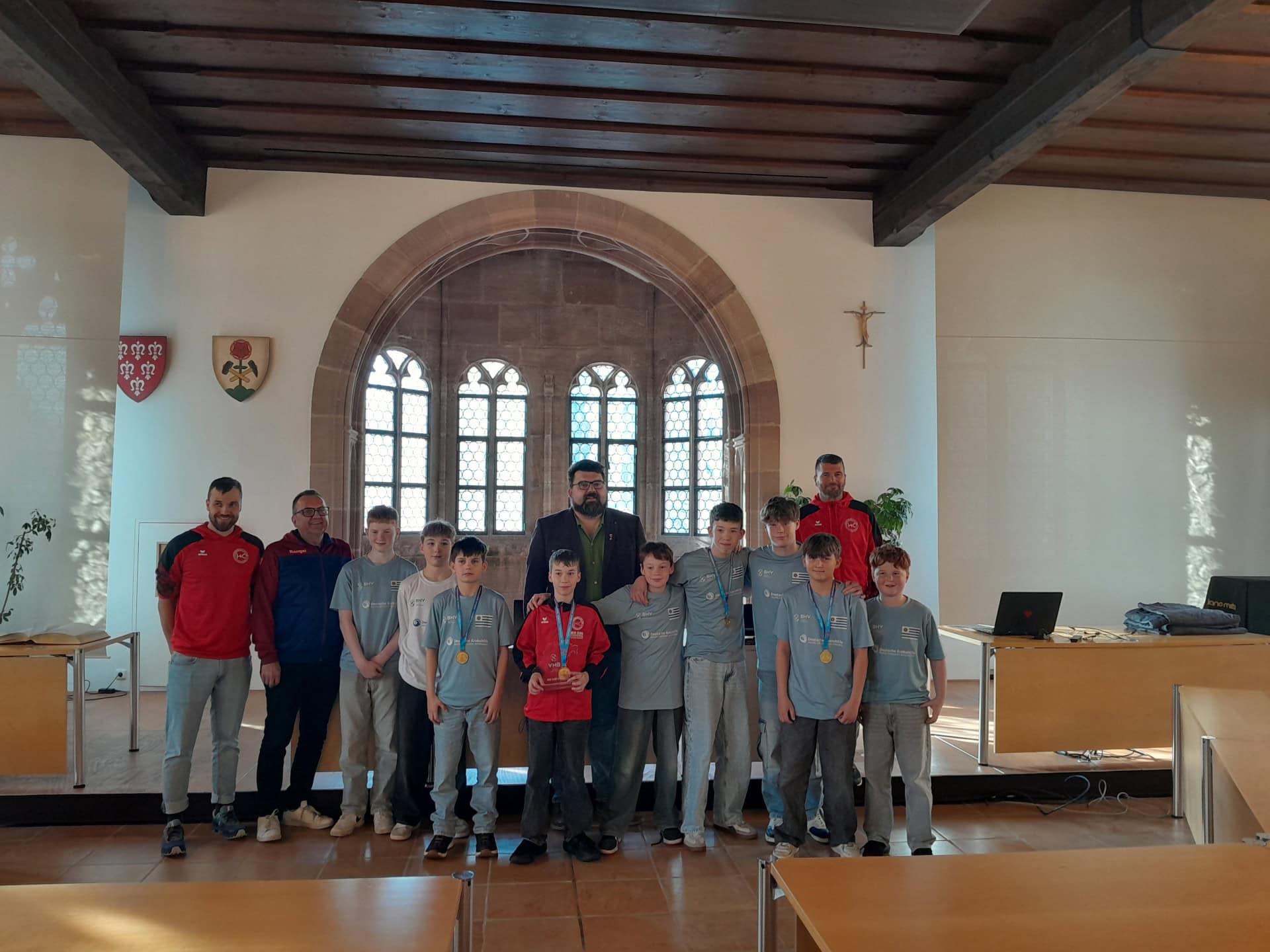 Empfang der D-Jugend des HC Sulzbach-Rosenberg anlässlich des Gewinns der Handball-Mini-WM